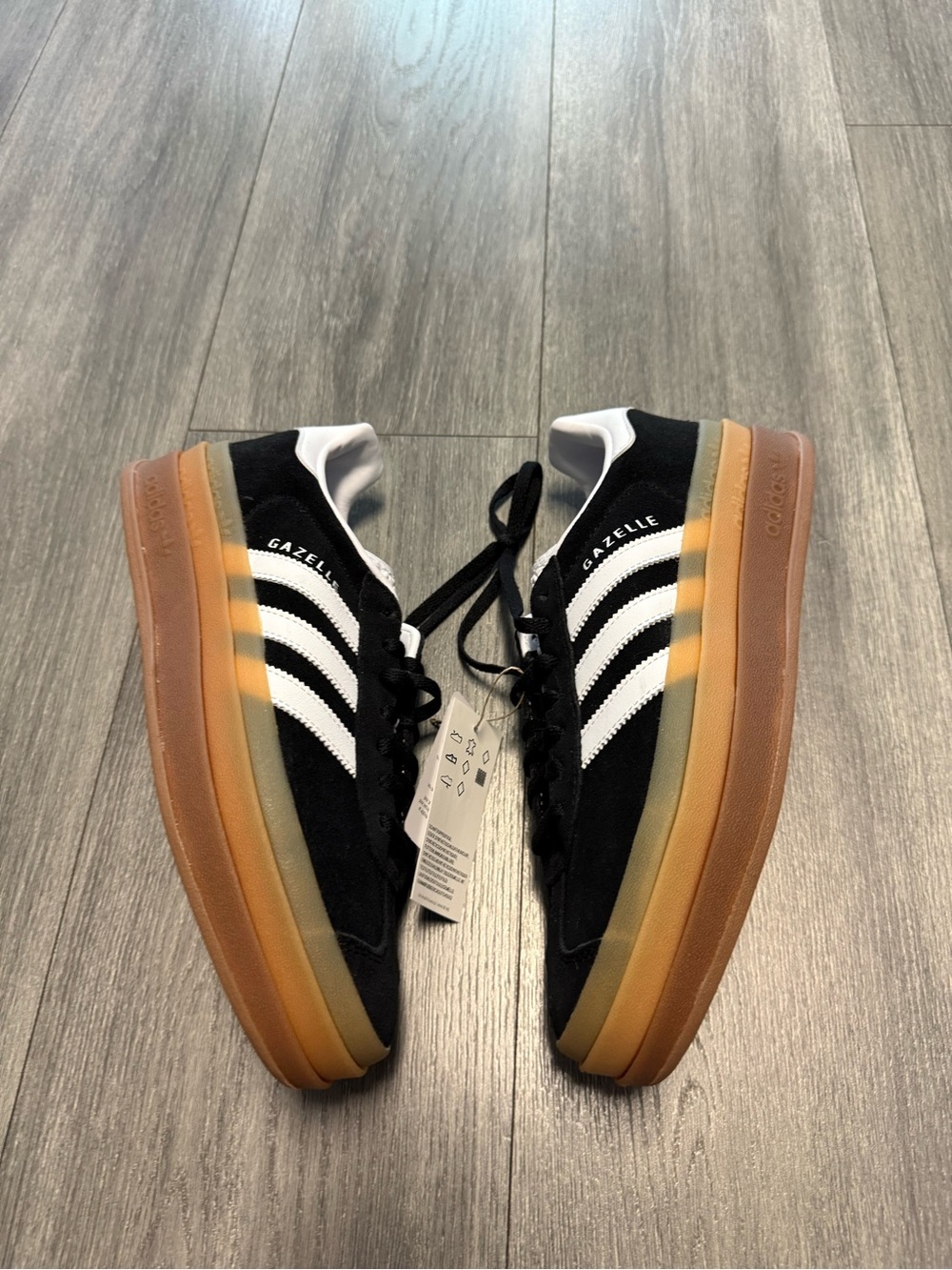 Adidas Originals Bold Gazelle Black White Gum Sneakers IE0876 Women's Size 8.5